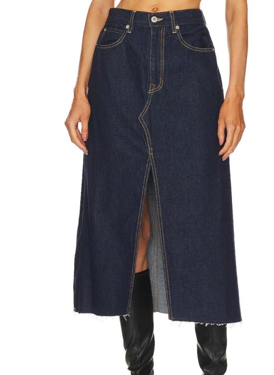  실버레이크 데님 스커트 슬러브레이크 스커트 미드나잇 마일