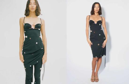  루실 티에브르 숏 원피스 저지 스카프 드레스 블랙 - LUCILLE THIEVRE