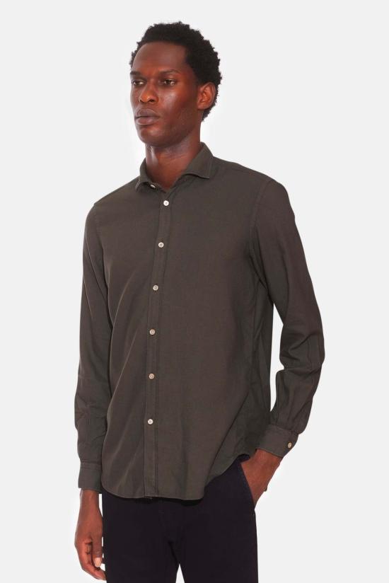  볼리올리 긴팔 셔츠 Boglioli 코튼 프렌치 칼라  다크 그린 - BOGLIOLI