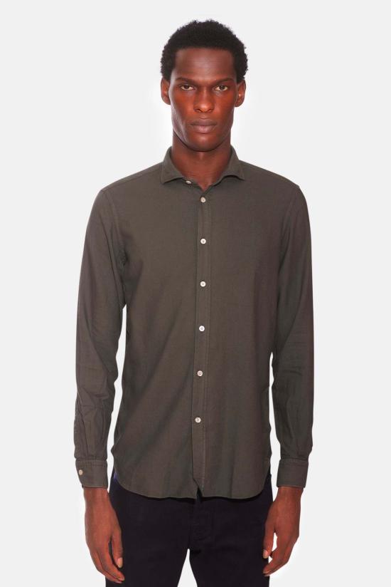  볼리올리 긴팔 셔츠 Boglioli 코튼 프렌치 칼라  다크 그린