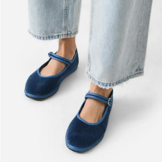  비비 베네치아 힐/펌프스 비비베네치아 메리제인 벨벳 훌라나 샌들 Delfina/Doge/Blu