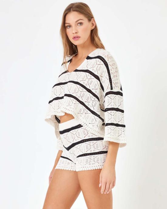  엘스페이스 숏팬츠 L스페이스 스트라이프 다이아몬드 아이즈 숏 스타크로스드 스트라이프 - L SPACE