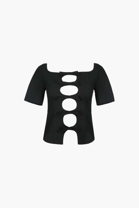  샌디리앙 반팔 티셔츠 샌디 리앙 소렐 탑 블랙