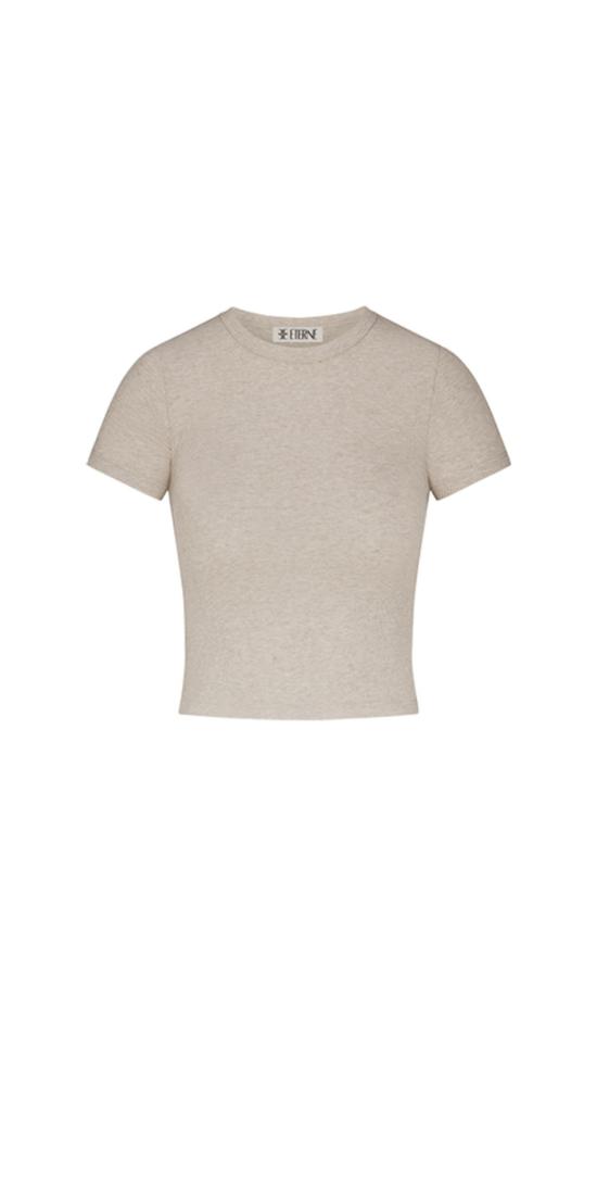  에태르네 반팔 티셔츠 에테르네 반팔 리브 베이비 티 오트밀 - ETERNE