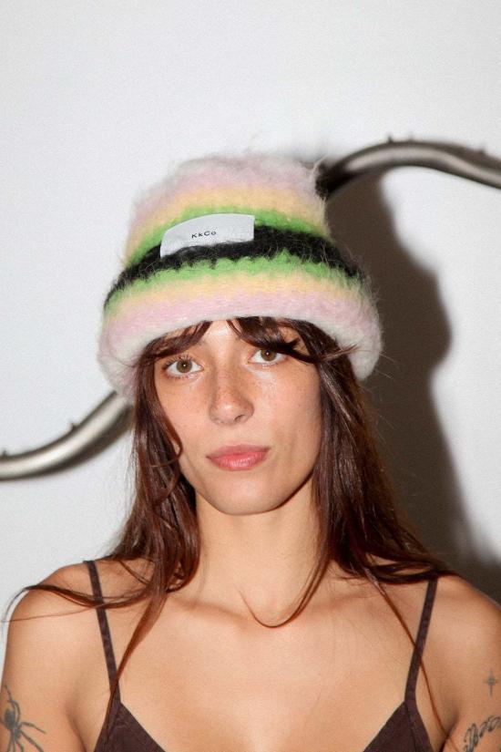  케이코 비니 Kk Co 스트라이프 수리 비니 개구리 - KKCO