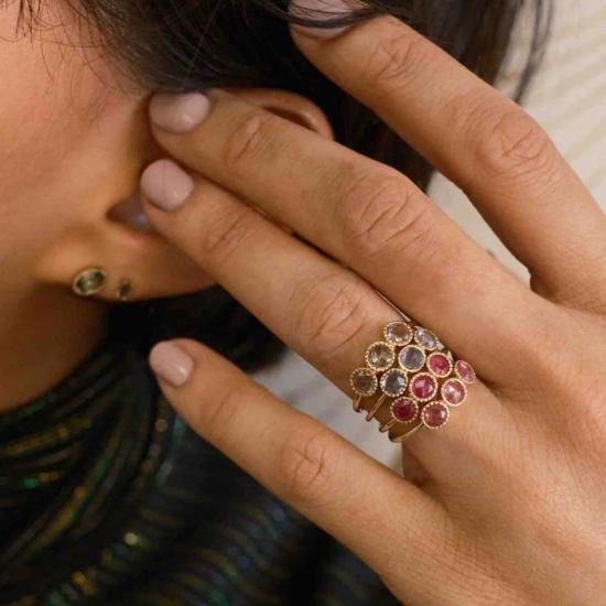  제니 권 디자인스 반지 제니 권 디자인 루비 아리아 링 14K 옐로우/14K 로즈/14K 화이트 - JENNIE KWON DESIGNS