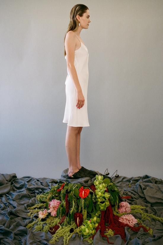  케이코 라운지 웨어 Kk Co 숏 실크 슬립 드레스 펄 - KKCO