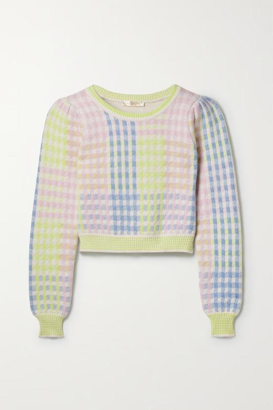  러브쉐이크팬시 긴팔 티셔츠 러브 쉑 팬시 돌라나 크롭 풀오버 민트 젤리 - LOVESHACKFANCY