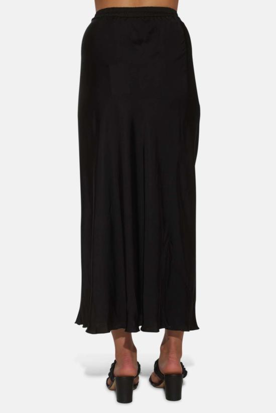  더 타일 클럽 롱 스커트 타일 클럽 아냐 새틴 스커트 블랙 - THE TILE CLUB