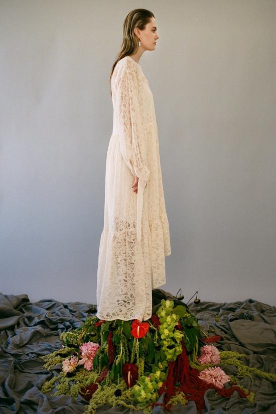  케이코 롱 원피스 Kk Co Nine Twenty Seven 레이스 드레스 소프트 아이보리 - KKCO