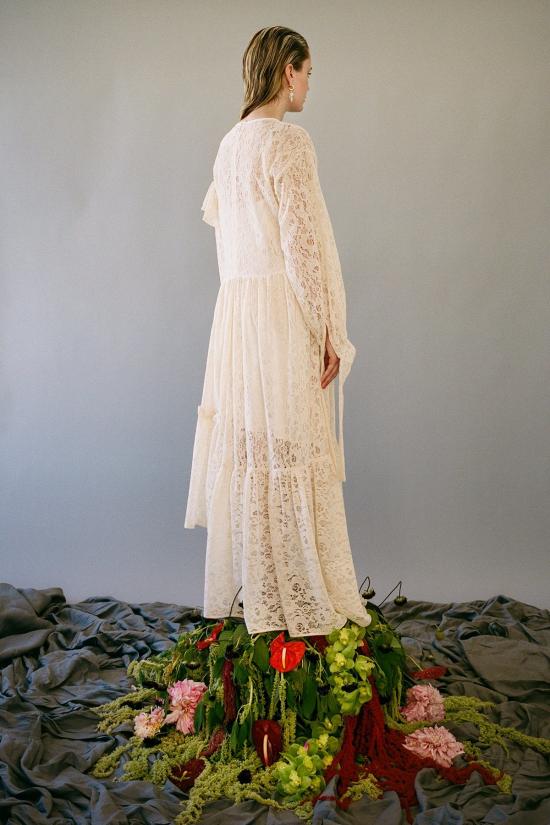  케이코 롱 원피스 Kk Co Nine Twenty Seven 레이스 드레스 소프트 아이보리 - KKCO