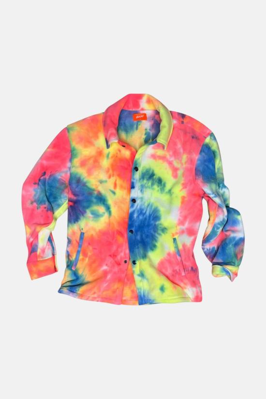  보씨 자켓 Bossi 플리스 오버셔츠 타이 다이 그린