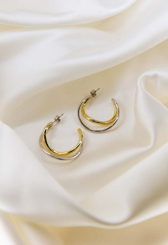  더 엔케이씨 스토어 이어링 Ss Jewelry 혼합 금속 트위스트 후프