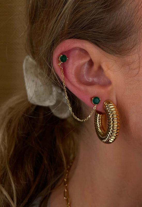  SS 이어링 Ss 투인원 그린 젬