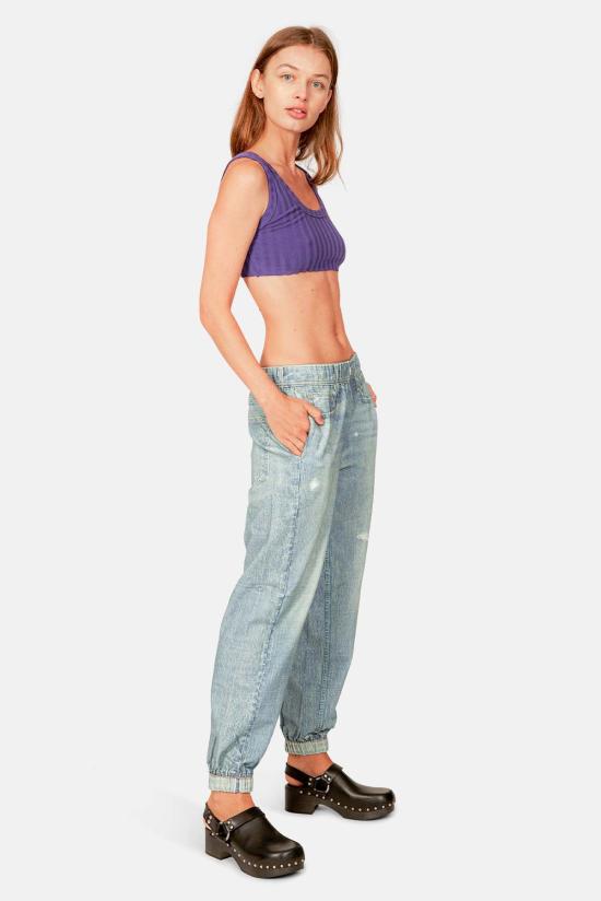  코튼 시티즌 민소매 티셔츠 카프리 크롭 탱크 퍼플 - COTTON CITIZEN