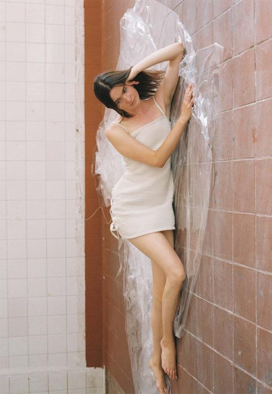  Aniela Parys 숏 원피스 Vinyet 드레스 와플 내추럴 - OTHER BRANDS