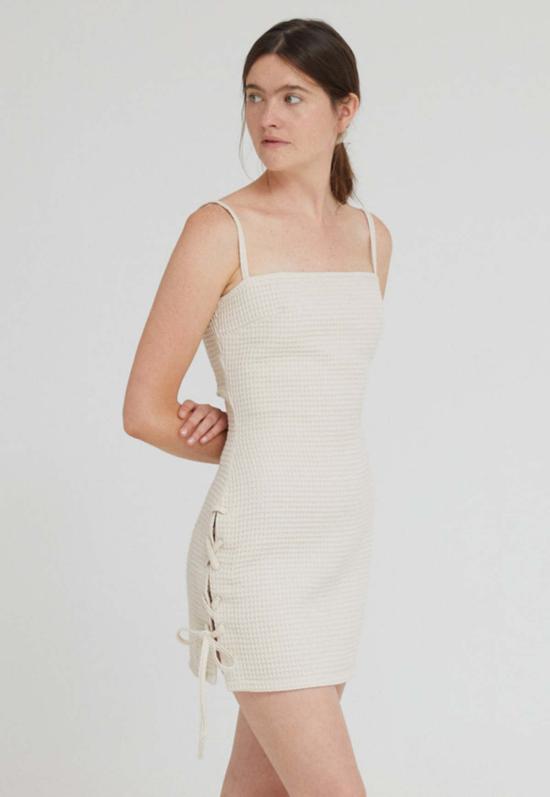  Aniela Parys 숏 원피스 Vinyet 드레스 와플 내추럴