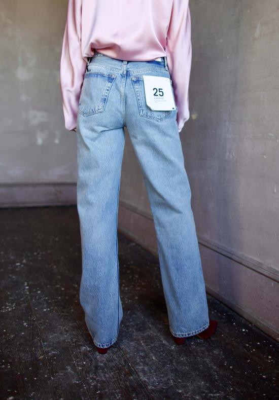  리던 데님 팬츠 Re/Done 90년대 하이라이즈 루즈 진 오하이 인디고 - RE/DONE