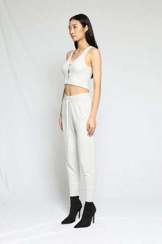  더레인지 민소매 티셔츠 레인지 크롭 버튼 탱크 애쉬 - THE RANGE