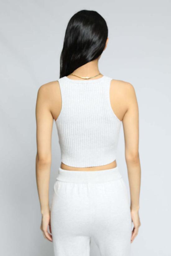  더레인지 민소매 티셔츠 레인지 크롭 버튼 탱크 애쉬 - THE RANGE