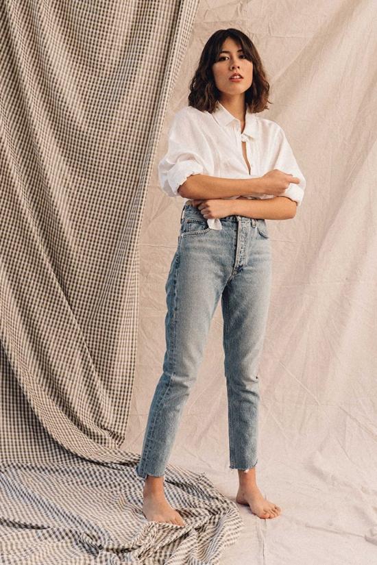  에이골디 데님 팬츠 아골드 라일리 하이 라이즈 크롭 제퍼 - AGOLDE