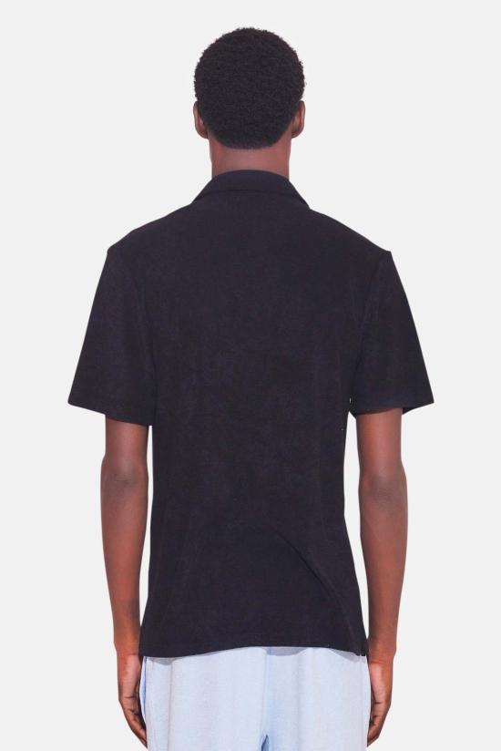  Blue&Cream 반팔 셔츠 블루&크림 남성용 테리 버튼다운 탑 제트 블랙 - BLUE&CREAM