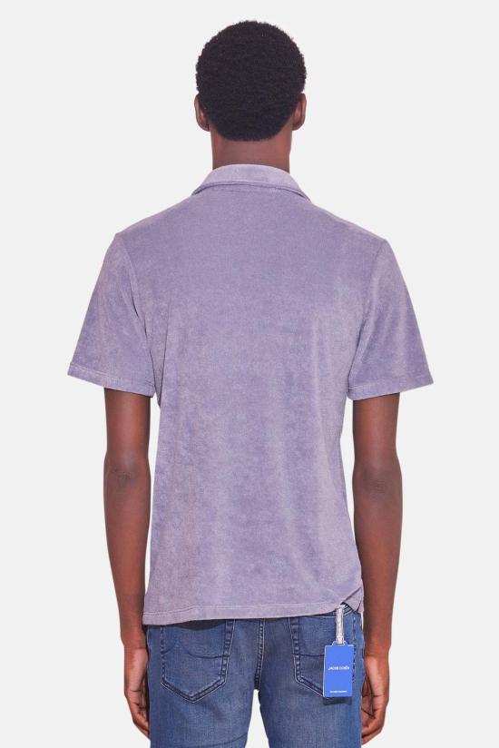  Blue&Cream 반팔 셔츠 블루&크림 남성용 테리 버튼다운 탑 밍크 그레이 - BLUE&CREAM