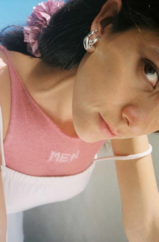  아니카 이네즈 이어링 Annika Inez 대형 하트 드롭  실버