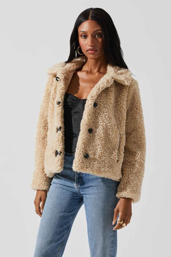  아스트라 더 라벨 무스탕 아스트 더 라벨 마일리 재킷 내추럴 - ASTR The Label