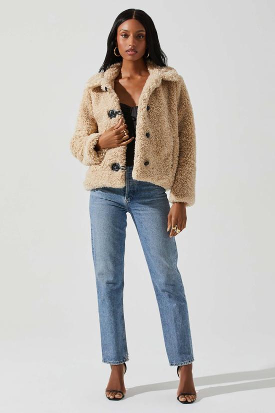  아스트라 더 라벨 무스탕 아스트 더 라벨 마일리 재킷 내추럴 - ASTR The Label