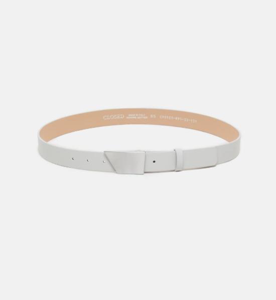  클로즈드 레귤러 벨트 닫힌 가죽  화이트