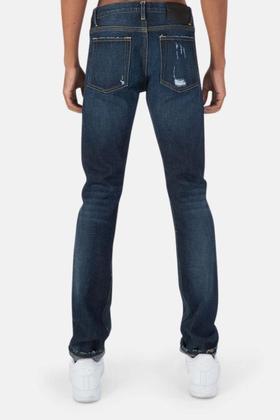  블루&크림 데님 팬츠 HL 디스트레스드 데님 인디고 - BLUE&CREAM