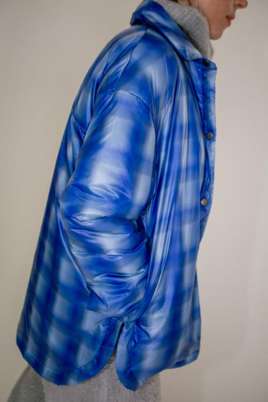  넘버 식스 봄버 자켓 No.6 라이언 재킷 블루 플레드 - NO.6