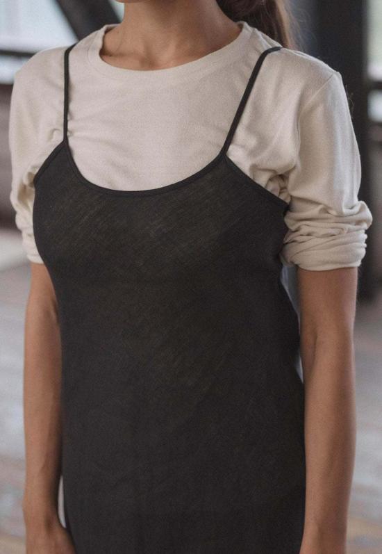  베이스레인지 롱 원피스 Baserange Dydine 드레스 블랙 - BASERANGE