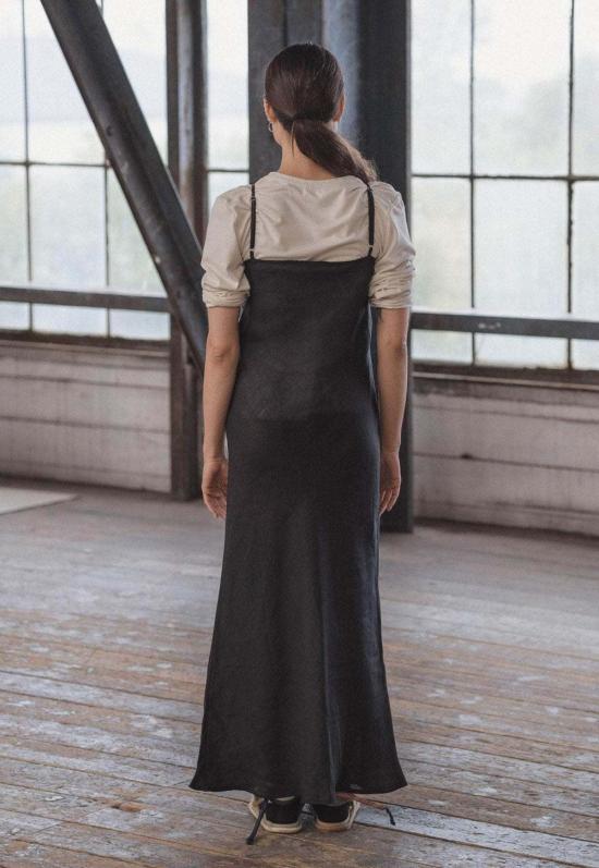  베이스레인지 롱 원피스 Baserange Dydine 드레스 블랙 - BASERANGE