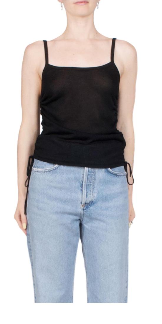  세인트아그니 민소매 티셔츠 세인트 아그니 러칭 탱크 블랙 - ST.AGNI