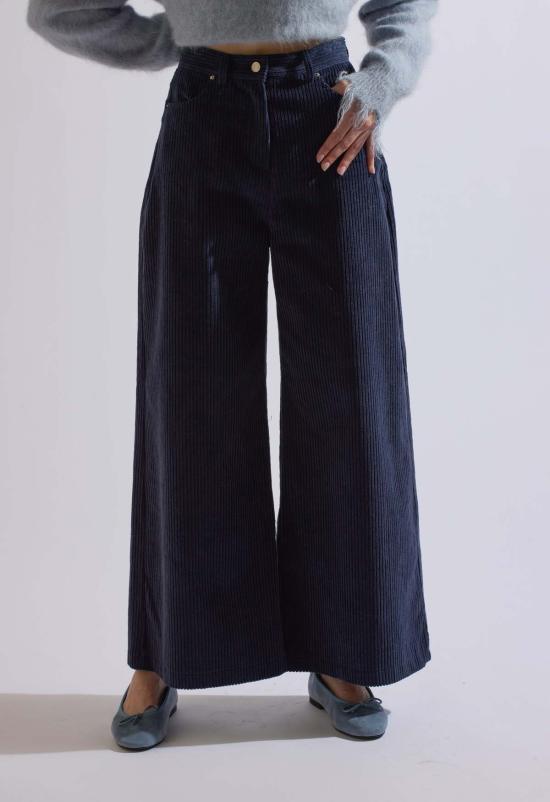  더 엔케이씨 스토어 스트레이트 팬츠 Nkc스토어 찬 코듀로이 팬츠 네이비 블루 - The NKC Store