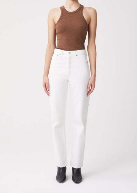  에이골디 데님 팬츠 아골드 90년대 핀치 웨이스트 하이라이즈 스트레이트 진 - AGOLDE