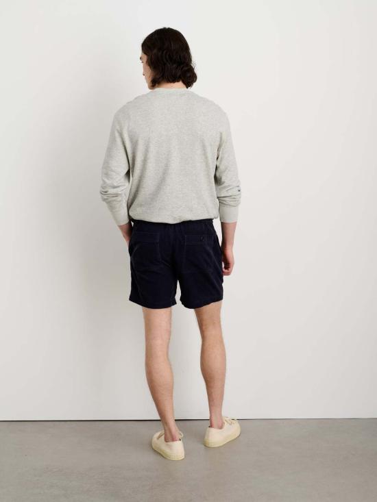  알렉스 밀 숏팬츠 풀온 숏 파인 웨일 코듀로이 다크 네이비 - ALEX MILL
