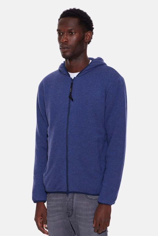  아스페시 자켓 Aspesi Geelong 울 지퍼 후드 티셔츠 블루 - ASPESI