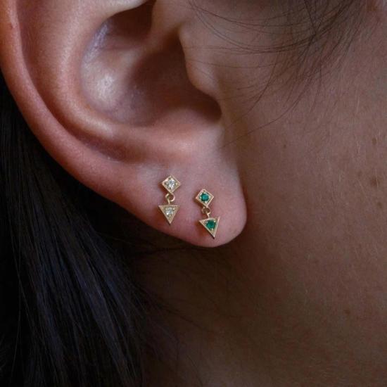  제니 권 디자인스 이어링 제니 권 디자인 다이아몬드 애로우 댄글  14K 화이트/14K 로즈/14K 옐로우 - JENNIE KWON DESIGNS