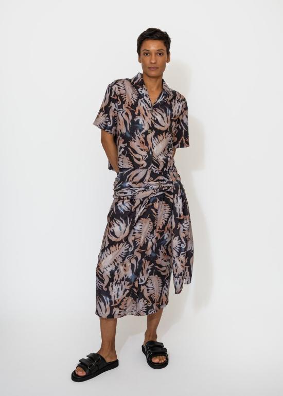  사야카 다비스 뉴욕 셔츠 사야카 데이비스 뉴욕 프린트 크롭 셔츠 프린트 - SAYAKA DAVIS NEW YORK