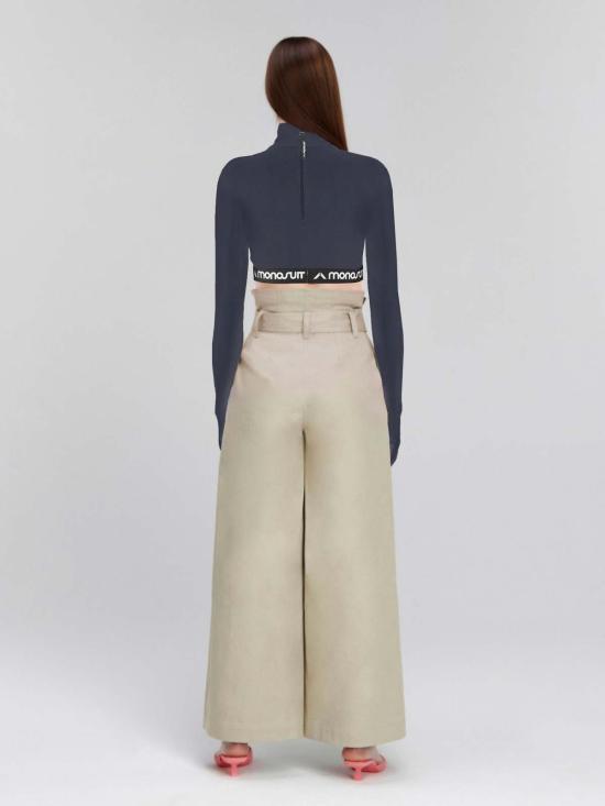  모노수트 민소매 티셔츠 크롭 터틀넥 블랙 - MONOSUIT