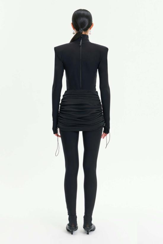  모노수트 숏 스커트 미니 하이웨이스트 러플 미니멀리스트 스커트 블랙 - MONOSUIT