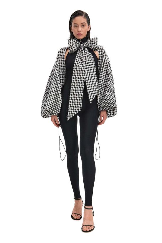  모노수트 가디건 모노슈트 볼레로 슬리브 블랙/화이트