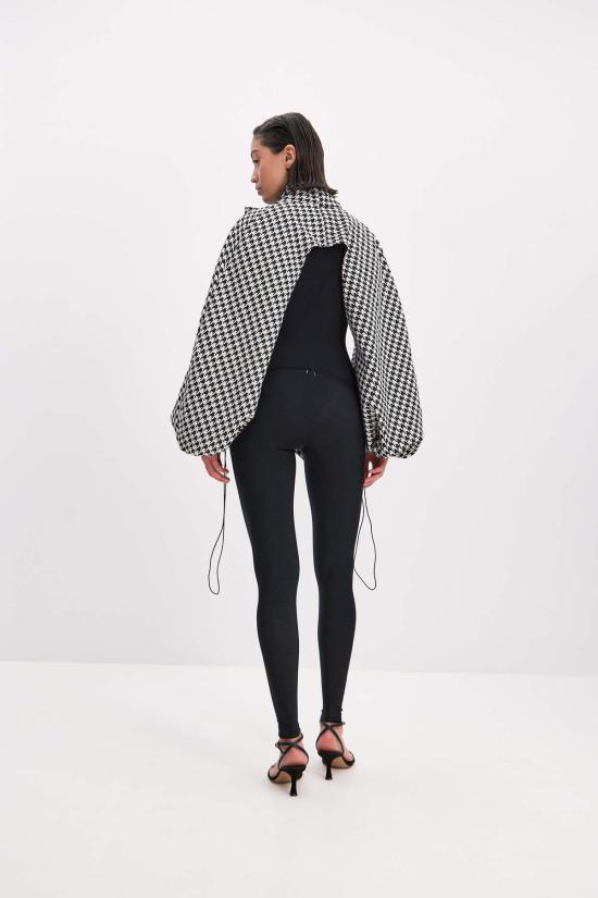  모노수트 가디건 모노슈트 볼레로 슬리브 블랙/화이트 - MONOSUIT