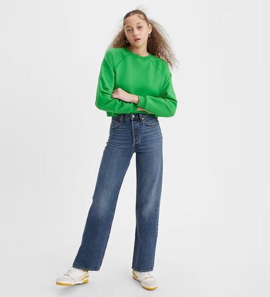  리바이스 데님 팬츠 Levi's Ribcage 풀 렝스 밸리 뷰 블루 - LEVI'S