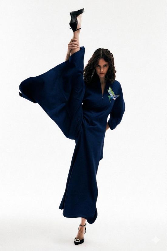  모노수트 점프수트 모노슈트 플러스 사이즈 리  네이비 블루 - MONOSUIT