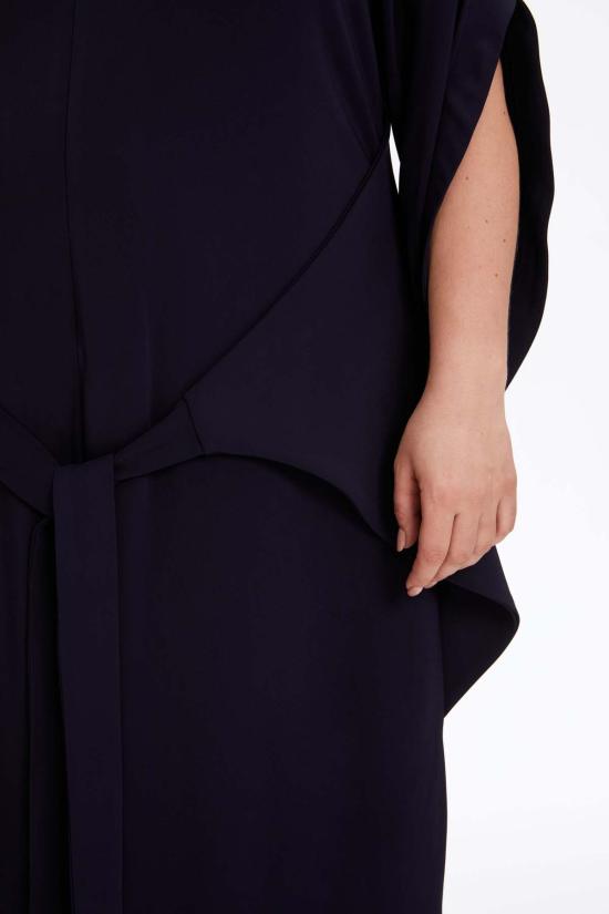  모노수트 점프수트 모노슈트 플러스 사이즈 리  네이비 블루 - MONOSUIT