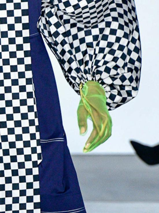  모노수트 가디건 모노슈트 볼레로 슬리브 체크 무늬 - MONOSUIT